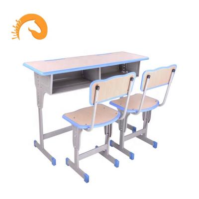 China 2020 Strong Factory Price School Furniture Classroom Study Table And Chair Adjustable Furniture For Students for sale