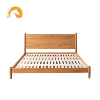 China 2020 Modern Simple Live Edge 100% Warm Modern Solid Wood Cherry Wood Bed Frame for sale