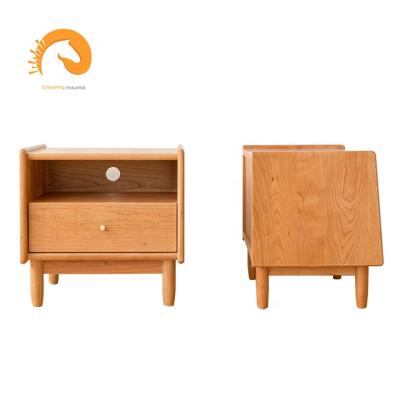 China High quality solid wood storage bedside table with double bed for factory price with factory price for sale