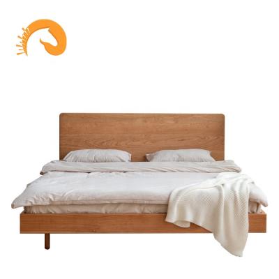 China Professional Modern Light Furniture Cherry Design Factory Luxury Solid Wood Beds Wooden Eco - Friendly for sale