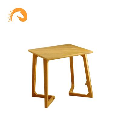 China Factory Price Easy Cheap Wood Bar Table Square Coffee Table For Commercial Using Coffee Room With Rubber Wood Legs for sale