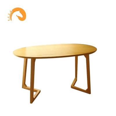 China Factory price easy modern simple ellipse furniture table top coffee table wood center table for commercial use for sale