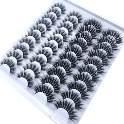 China Long 20 Pairs Natural Pack False Eyelashes Cat Eyes Wispy Natural Faux Mink Lashes Kit for sale