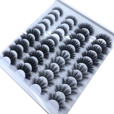 China FE015 Natural Long 20 Pairs Natural Strip False Eyelashes 3d Mink False Eyelashes Wholesale Seller for sale