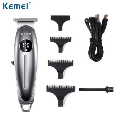 China Professional Triple Blade Kemei Barber Shop Clipper Hair Trimmer For Men Electric Cordless Beard Cutter Hair Cutter Kit Haircut for sale