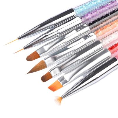 China Nail Polish Pen Gradient Liner Nail Art Brush Set For Manicure Faux Stone Acrylic Waterproof Professional UV Gel Brushes Kit for sale