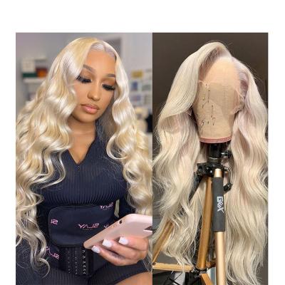 China Malaysian Honey Blonde Body Wave Wig 613 Full Lace Human Hair 13x4 HD Frontal Wigs For Women Pre Plucked Remy Hair for sale