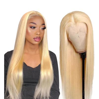 China Honey Blonde Silky Straight 13x4 Lace Front Wig HD T Wave 613 Lace Frontal Wig Lace Front Human Hair Wig 28 inch loira de 30 perucas de Remy for sale