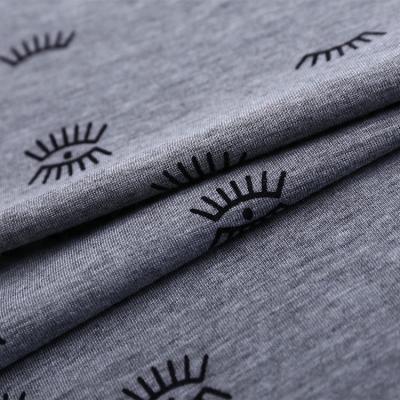 China High Quality Printed Eco-friendly Single Jersey Stretch T-shirt 100 Spun Gray Polyester Cloth Fabric for sale