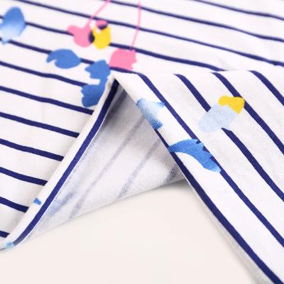 China Custom Wholesale Stripe Tank Top Cotton Fabric Baby Print Digital Printing Spandex Eco-friendly for sale