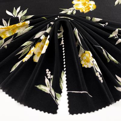 China Durable classic esse 95% polyester 5% spandex fdy print fabric for T-shirt for women garment dress for sale