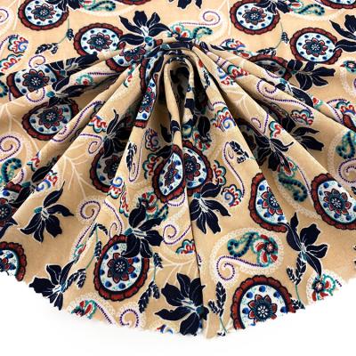 China 2020 esse 96% polyester 4% spandex viable classic print fdy fabric for T-shirt for women garment dress for sale