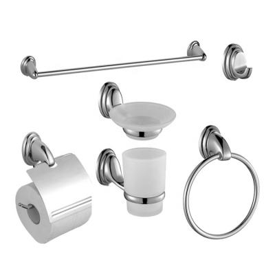 China Stocked Bathroom Accessory Sets Available Sample Chrome Hotel Washroom Toilet Accessories Cheap 6 Piece Bathroom Accessories for sale