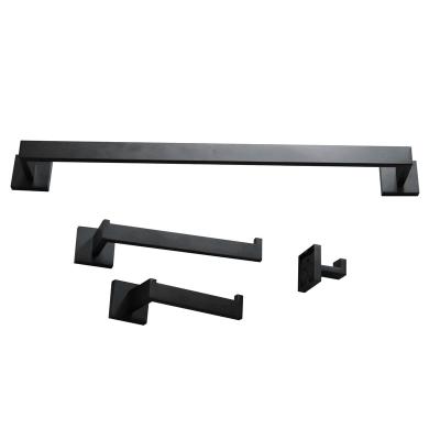 China Wall Mounted Type Bathroom Accessories Amazon Sale Hot Black Stainless Steel Towel Rack Wall Mounted Towel Rack Set for sale