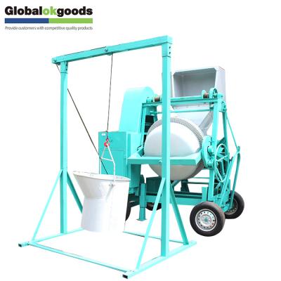 China 500L Self Feeding Loading Drum Concrete Mixer Drum Concrete Mixer With Hopper 160/70 R13 for sale