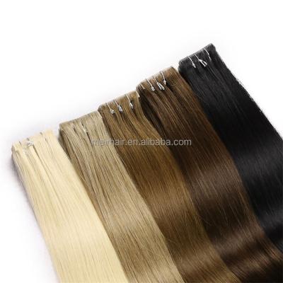 China Wholesale Silky Straight Wave Double Drawn Cuticle Aligned Virgin Hair 100% Remy Human Hair Flat Weft Russian Hair Extensions for sale