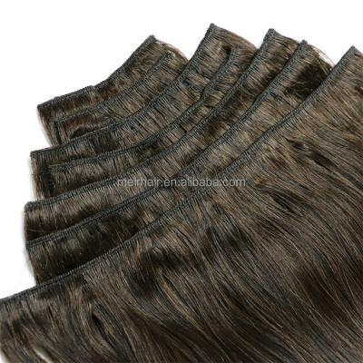 China Wholesale Real Silky Straight Brazilian Virgin Human Hair Double Wave Weft Clip In Wavy Hair Extensions for sale