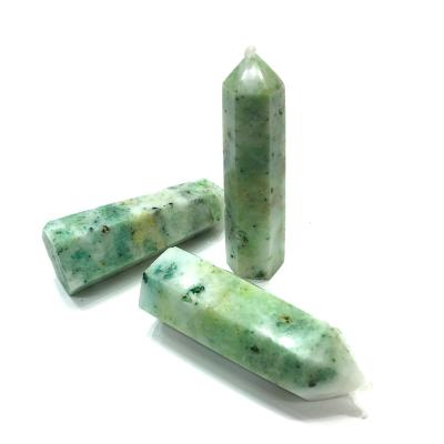 China China High Quality Natural Green Jade Crystal Tower Point For Home Decoration for sale