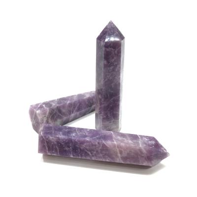 China Wholesale High Quality Natural Dark Purple Lepidolite Crystal Tower For Home Decoration From China for sale