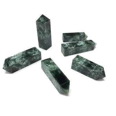 China High Quality Healing Natural Dark Seraphinite Crystal Tower For Pendant Decoration from China for sale