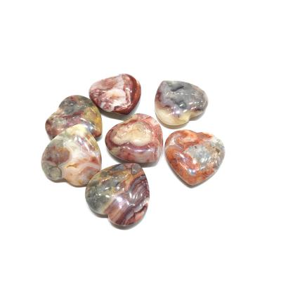 China Wholesale Natural High Quality Yellow Crazy Agate Crystal Heart For Decoration Sale from China for sale