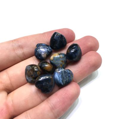 China China Natural Blue Black Small Pietersite Crystal Flower Heart Pendant Gifts For Decoration for sale