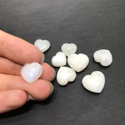 China China High Quality Natural Blue Instant White Moonstone Crystal Heart For Crystal Pendant Gifts for sale