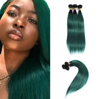 China T1BGreen Ombre Wave Silky Straight Dark/Light/Mixed Color Sellers Bundles Unprocessed Mink Virgin Brazilian Human Hair Extension Bundles for sale