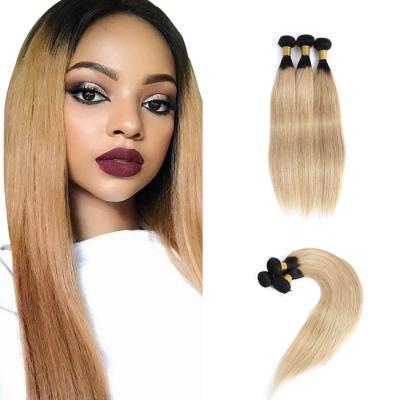 China Luxury Cuticle Aligned Hair Silky Straight T1b27 Luxury Cuticle Aligned Hair Raw Mink Virgin Remy Hair Blonde Color With Closure And Bundles Hair for sale