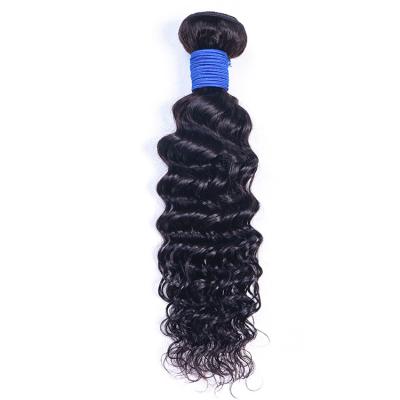 China Free Sample Wholesale Natural Virgin Hair Bundles Brazilian Deep Wave Hair Extensions Natural Mink Wave Top OEM for sale