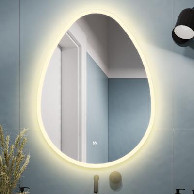 China Irregular Shape Art Decor Anti Fog Waterproof Luminous Wall Mounted Smart Bathroom Led Vanity Mirror for sale