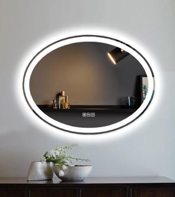 China Minimalist New Arrival Art Decor Home Hotel Living Room Wall Mounted Irregular Bathroom Led Smart Mirror for sale