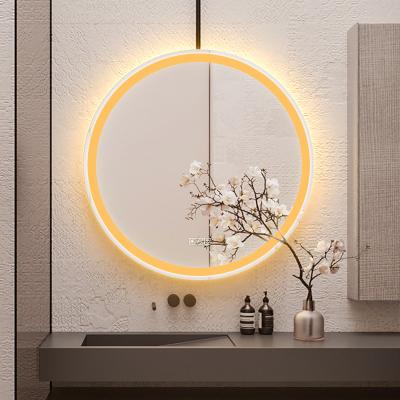 China Art Decoration Round Silver Waterproof Light Touch Switch Bathroom Smart Mirror For Bath Room for sale