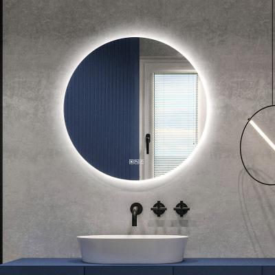 China Illuminated Home Round Wash Basin Bathroom Mirror With Led Light for sale