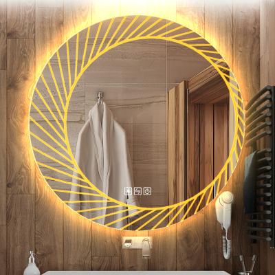 China Mirror Sale Backlit Top High End Round Sliver Luminous Waterproof Anti Fog Led Light Smart Bathroom Mirrors for sale