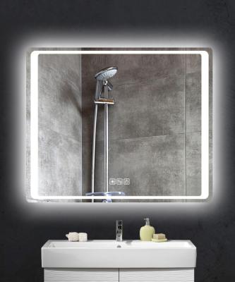 China Bright Elegant And Generous Wall Mounted Square Smart Led Bathroom Mirror for sale