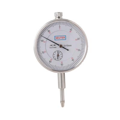 China Aluminum Ordinary Dial indicator 0-10 mm/0.01 mm, dial gauge for sale