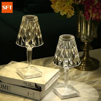 China SFT Home Decor PMMA Desk Lamp Contemporary Luxury Transparent Creative Crystal Touch Sensitive Lighting Lamp for sale