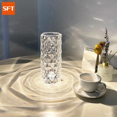 China Modern Crystal Table Lamp Bedside Gift Night Light Projection Atmosphere Light Night Lamps for sale