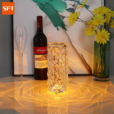 China Modern SFT LED Beside Table Lamp With Touch And Remote Control 16 Color Change RGB LED Crystal Table Lamp for sale