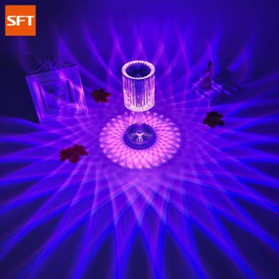 China Modern Creative Acrylic Lamp Crystal Battery Powered Led Modern Decorative Led Table 3d Rechargeable Portable Acrylic Table SFT for sale