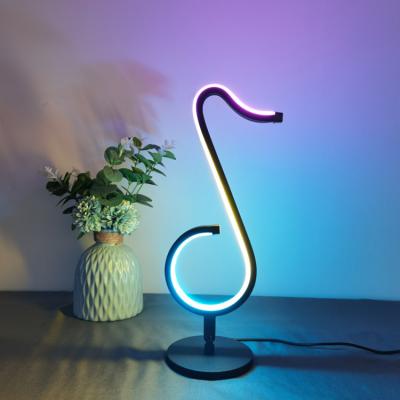 China Modern Hot Selling Smart Musical Note Light RGB Symphony Table Lamp Bedside Lamp With APP Control for sale