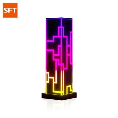 China Modern Decorative SFT RGB Desk Lamp Table Atmosphere Acrylic Rectangular Desk Lamp for sale