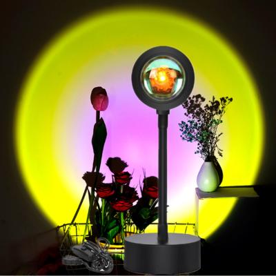 China Modern Sunset Projector Lamp For Atmosphere Creating USB Led Night Cafe Background Light Home Wall Lamp for sale