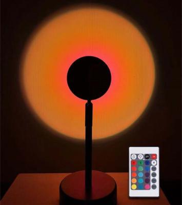 China Modern Remote Control RGB Sunset Projection Lamp 16 Colors Changing Rainbow Led Light Wall Decoration Lighting for sale