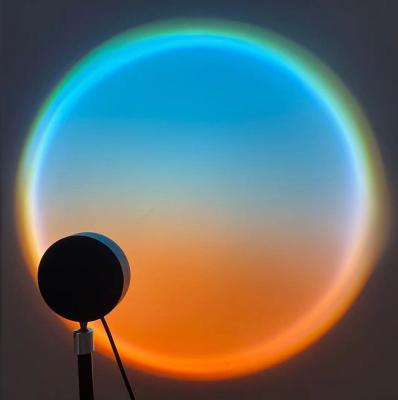 China Modern Sunset Rainbow Projection Night Lights Rotate Led Night Light Aluminum Alloy Round Shape Switch Control Sunset Rainbow for sale