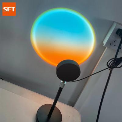 China Modern RGB Round Sunset Aluminum Alloy Spotlight Power 5w Rainbow Power Switch Night Light Led for sale