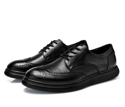 China Original Hand Made Custom Black Official Flat Lash Leather Derby Shoes For Men Factory for sale