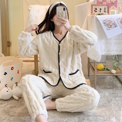 China Long sleeve thermal pajamas for women womens flannel pajamas manufacturer terno pajamas set for sale