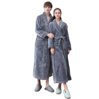 China Unisex Thermal Soft Whole Plush Winter Velor Velor Long Bathrobe Plus Size Robe Woman for sale